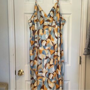 Abercrombie & Fitch Blue and Brown Midi Dress‎